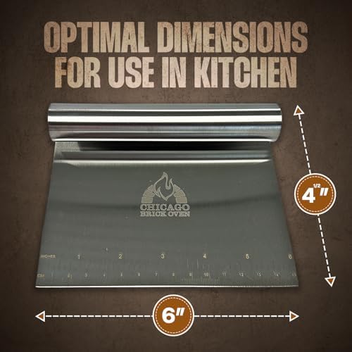 Stainless Steel Bench Scraper for Kitchen – Dough Cutter & Pastry