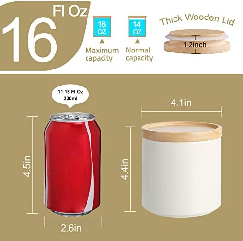 Sweejar Kitchen Canisters Ceramic Food Storage Jar, Stackable