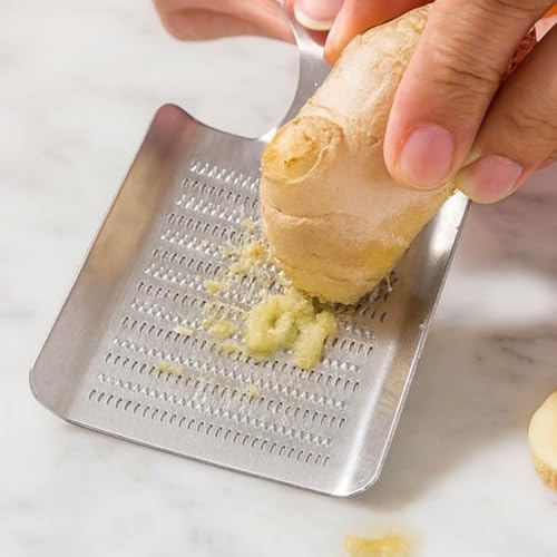 Compact Stainless Steel Grater, Mirror-Polished Grinder for Garlic