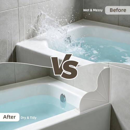 JET LAG 2 Pack Silicone Shower Splash Guard with Strong Suction Cups