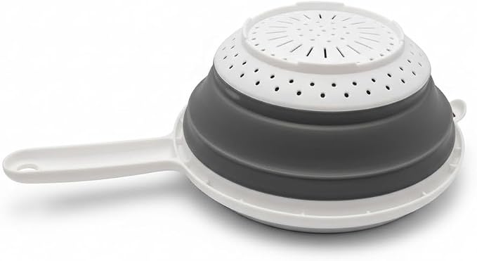 Handy Housewares 8" Round Space Saving Collapsible Silicone Kitchen Colander - Image 5