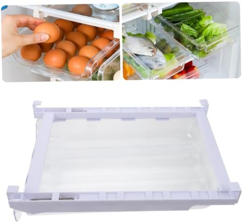 White Plastic Fridge Egg Holder Drawer Organizer for Xmas Refrigerator