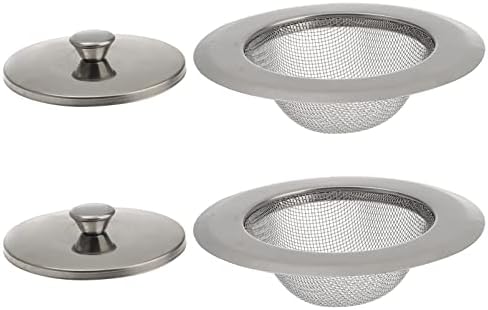 Bath Plug Hair Catcher,Shower Drain Cover,Mesh Strainer 2 Set Kitchen