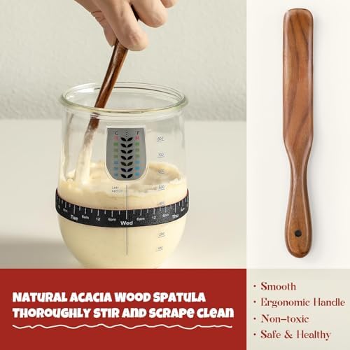 1 L (34 OZ) Glass Sourdough Starter Jar Kit
