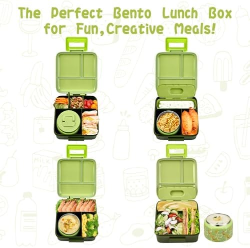 JXXM Bento Lunch Box for Kids with 8oz Soup Thermo,Leak-Proof Lunch