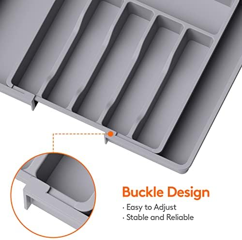 Lifewit Silverware Drawer Organizer, Expandable Utensil Tray for