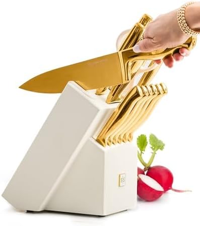 STYLED SETTINGS White and Gold Knife Set by STYLEDSETTINGS