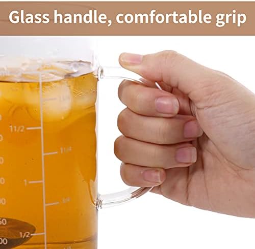 Newness Glass Measuring Cup with Handle, 500 ML (16 Oz, 2 Cup)