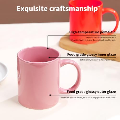 Evanda Coffee Mugs Set of 6 Pieces 12oz, Ceramic Cups with Handle for