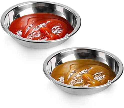 Fasmov 12 Pack 3.75 inches 18/8 Stainless Steel Sauce Bowl Round