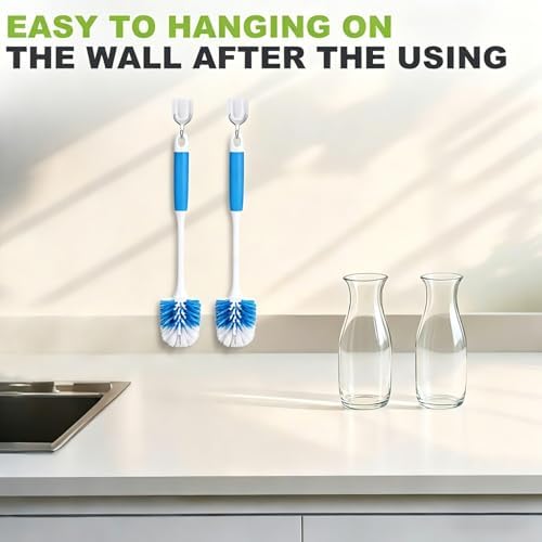 Kitchen Bottle Brush 2 Pack, Long Handle Bottle Cleaning Brush for