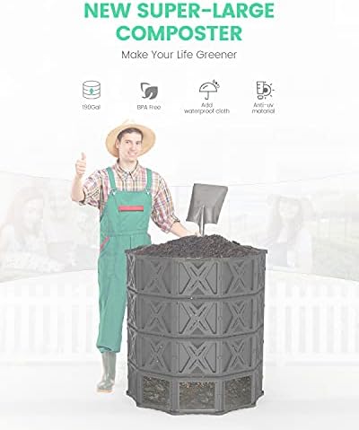190 Gallon Outdoor Modular Compost Bin with Aeration Vents