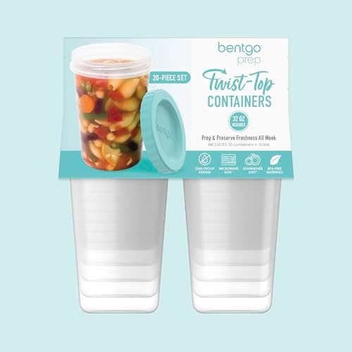 Bentgo Prep - 20 Piece 32 fl oz Leak-Proof Deli Containers with Lids