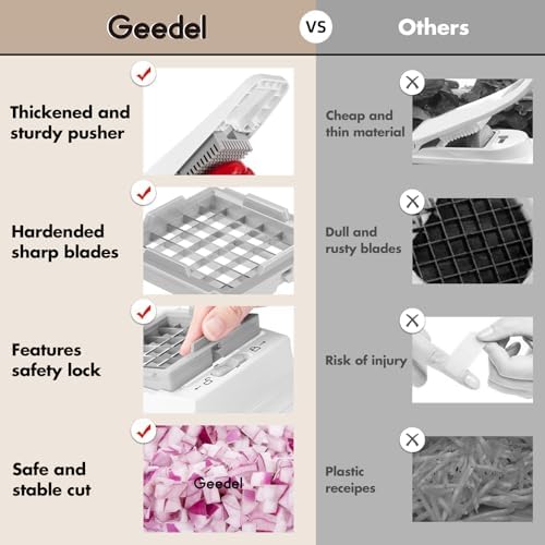 Geedel Vegetable Chopper with Container, 4-in-1