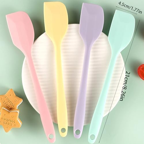 8 Pack Mini Silicone Spatula Set, 8.3 Inch Small Rubber Spatula Heat
