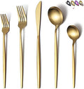 Matte Gold Silverware Set 20 Pieces, Stainless Steel Golden Flatware