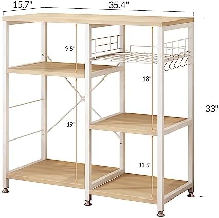 Microwave Stand, 4-Tier Kitchen Storage Rack