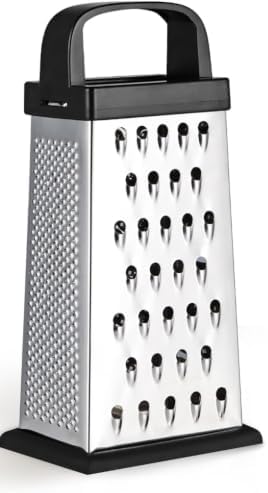 Stainless Steel 4-Sided Box Grater with Non-Slip Base