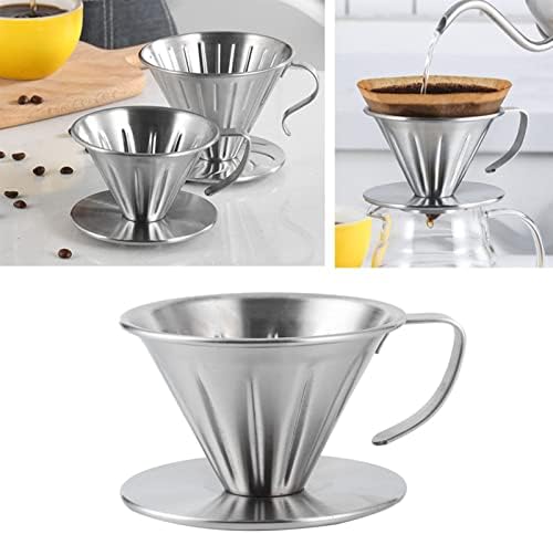 Pour over Coffee Dripper, Metal Cone Filter Stainless Steel Coffee