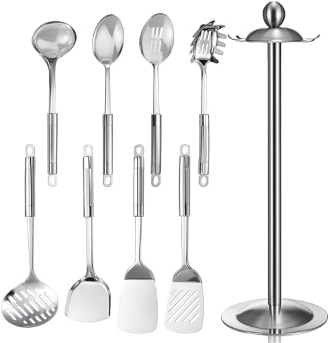 LemonRoad 9 Pcs 18/0 Stainless Steel Cooking Utensils Set Metal