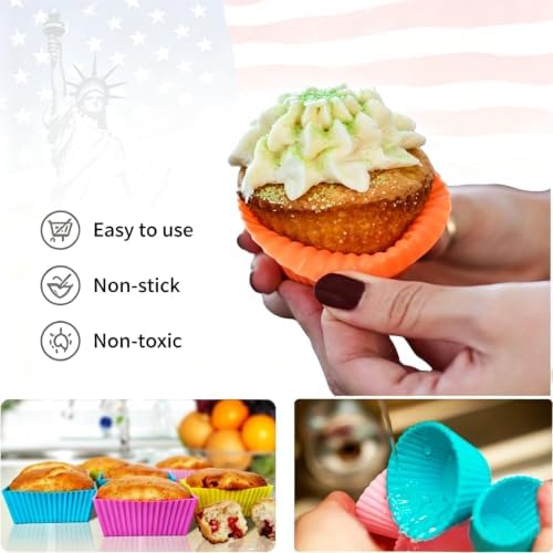 36 Pack Silicone Cupcake Liners Muffin Baking Cups Liners Reusable
