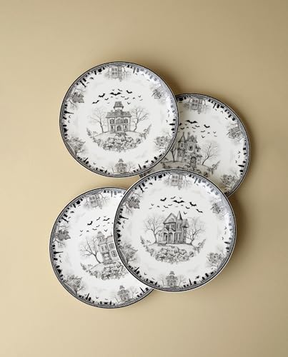 Lenox Haunted Village Accent Plates, Set Of 4, Assorted, Service For 4
