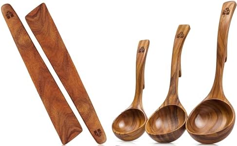 12-Inch Teak Wood Spatula and Ladle Set