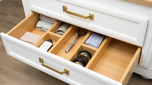 Bamboo Drawer Dividers, 16.5"-22" Adjustable Expandable Organizers