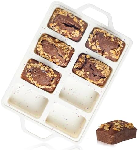 Mini Loaf Pan, Metal Reinforced Silicone Mini Bread Loaf Pan Nonstick