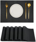 Placemats Set of 6,Non-Slip PVC Weave Table Mats Easy to Clean,Heat
