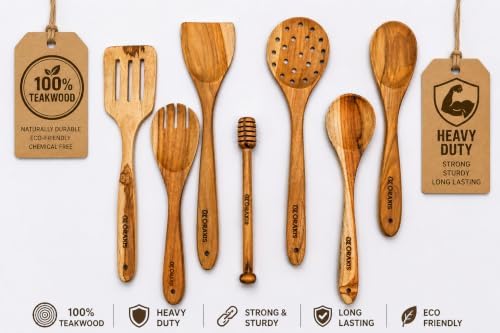 7-Piece Teak Wood Cooking Utensil Set