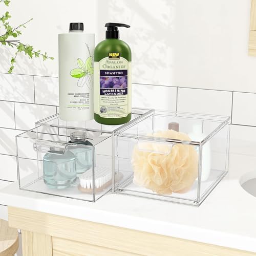 2 Pack Clear Acrylic Makeup Organizers