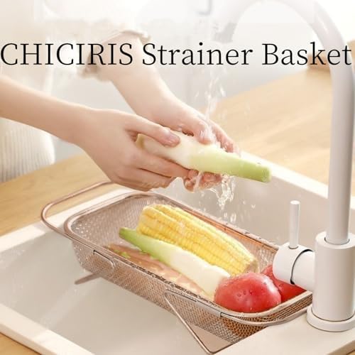 Sink Strainer Basket, Fine Mesh Stainless Steel Over Sink Strainer