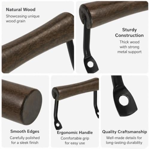 Serving Tray Handles, Wood and Metal Side Fixing Handles for