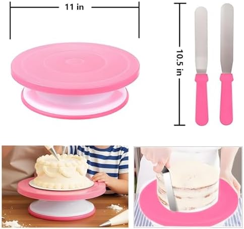 Cake Decorating Kit, 190 Pcs Baking Supplies (Pink)