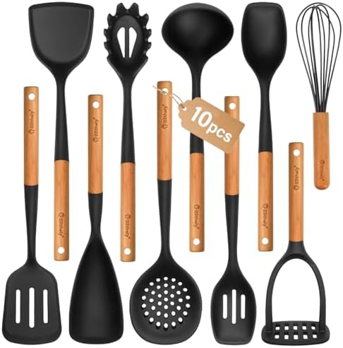 Large Silicone Cooking Utensils Set, 10Pcs