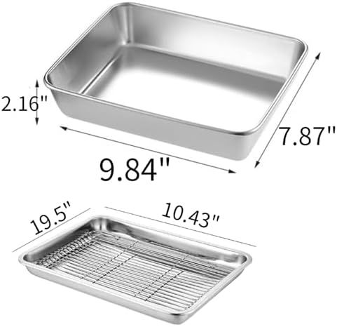Set of 3 Breading Pans, Chicken Cutlet Dredging Trays with Stainless