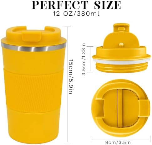 Insulated Travel Coffee Mug, Stainless Steel Coffee Cup with Leakproof