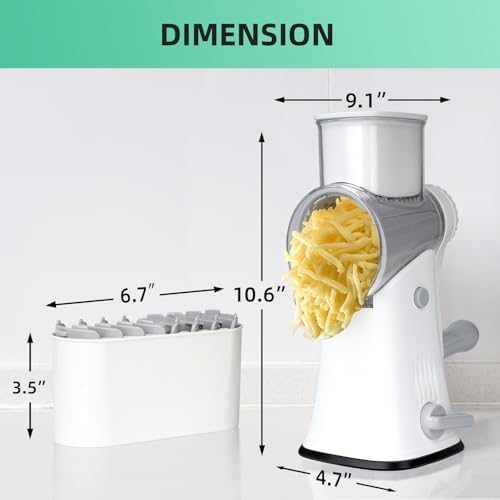 Rotary Cheese Grater Hand Crank, 5 Blades