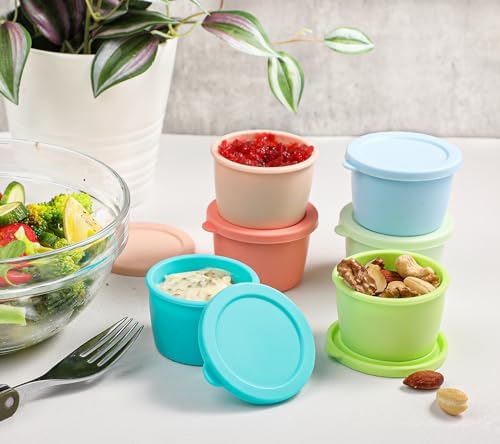 Webake 2.5 oz Salad Dressing Container to Go, 6 Pack Silicone Sauce