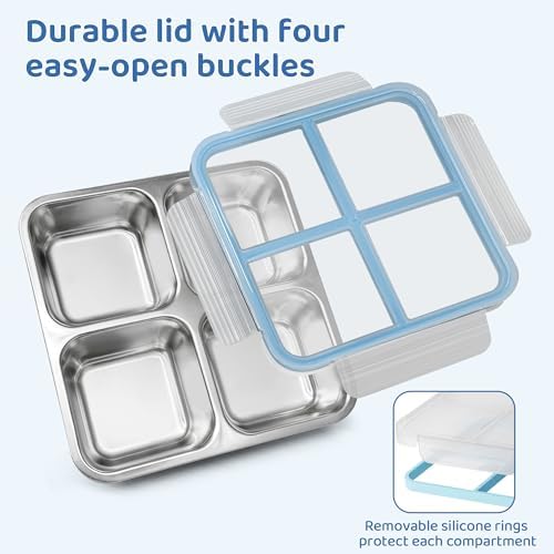 3 Pack Stainless Steel Snack Containers with Lids 25 oz