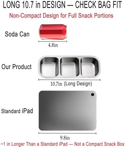 3-Pack Stainless Steel Snack & Lunch Containers for Kids & Adults