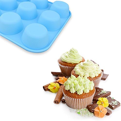 homEdge 12-Cup Silicone Muffin Pan, Pack of 2 Non-Stick Muffin Molds
