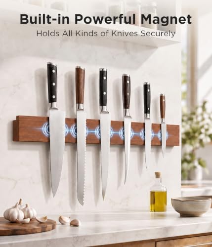 Magnetic Knife Strip 16′′, One-Piece Solid Magnetic Knife Holder for