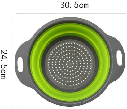 2-in-1 Collapsible Silicone Colander Bowl for Veggies Fruit Pasta