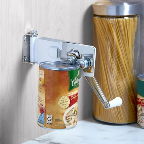 Swing-A-Way Wall Mount Can Opener with Magnet Lid Lift, White