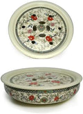 Liang Baobao Porcelain Tea Tray 10 inch, Double-Layer Tray Storage