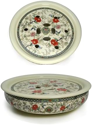 Liang Baobao Porcelain Tea Tray 10 inch, Double-Layer Tray Storage