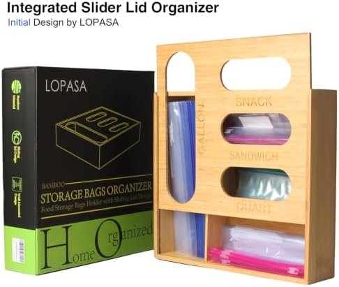 LOPASA Baggie Organizer for Drawer Compatible with Ziplock Bags