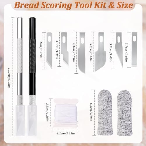 20Pcs Bread Lame Scribing Tool Kit - 2 Precision Scribes with 15